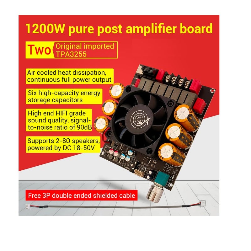 GODIYMODULES 1200W TPA3255 Pure Post Amplifier Board 2.0 Stereo 600W+600W Amplifier DC 18-50V - Image 5